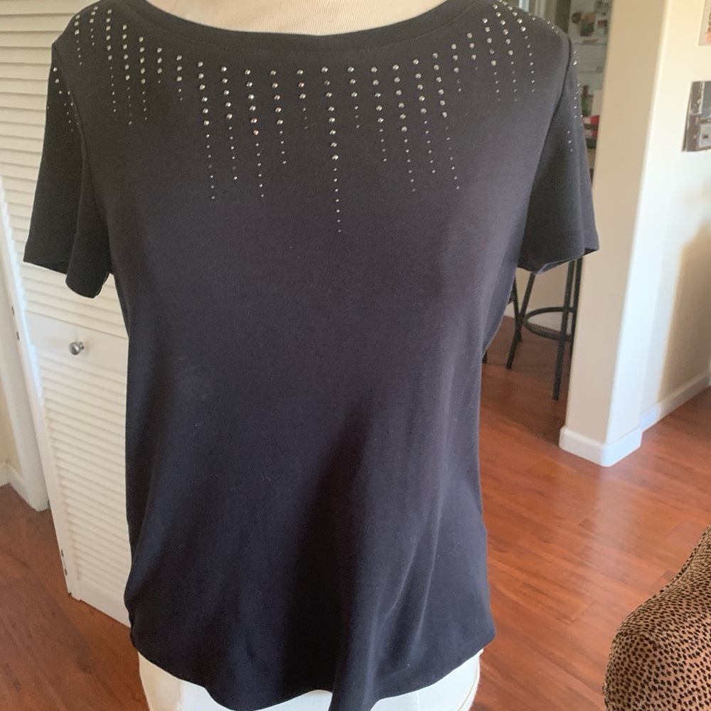 Black Westport Embellished Women's cotton Teeshirt